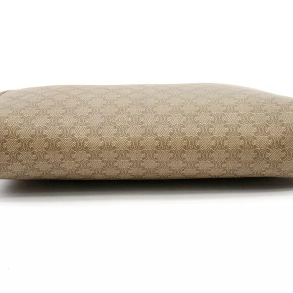 CELINE Clutch Bag Macadam Beige PVC Leather Used Authentic C3698 - Picture 3 of 7